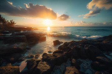Obraz premium sunset over the sea. generative ai