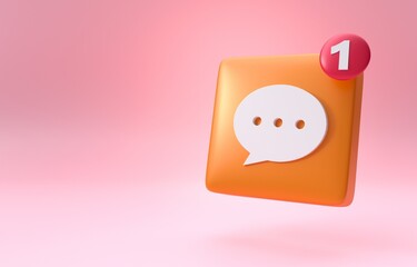 Isolated Chat Icon. 3D Illustration