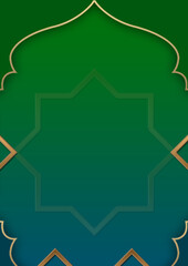 green gold islamic background blank space