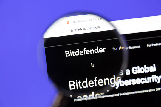 Ostersund, Sweden - Mars 19 2023: Bitdefender website on a computer screen. Bitdefender develops and delivers cybersecurity products and services.