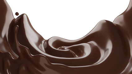 Chocolate  splasht png file , 3D Rendering, 3D illustration