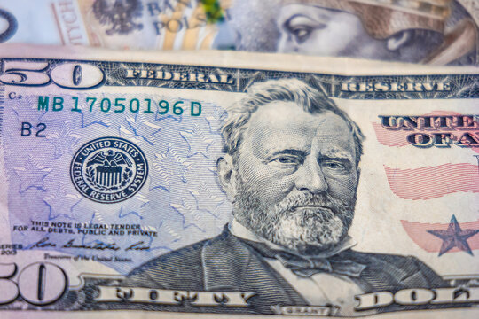50 dollars and 200 Polish Zloty banknotes