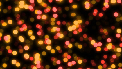 Red yellow bokeh particle light sparkles as decoration on the background