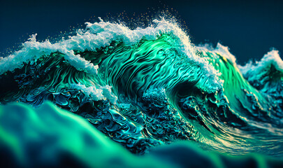 Shades of blue and green swirling together like ocean waves