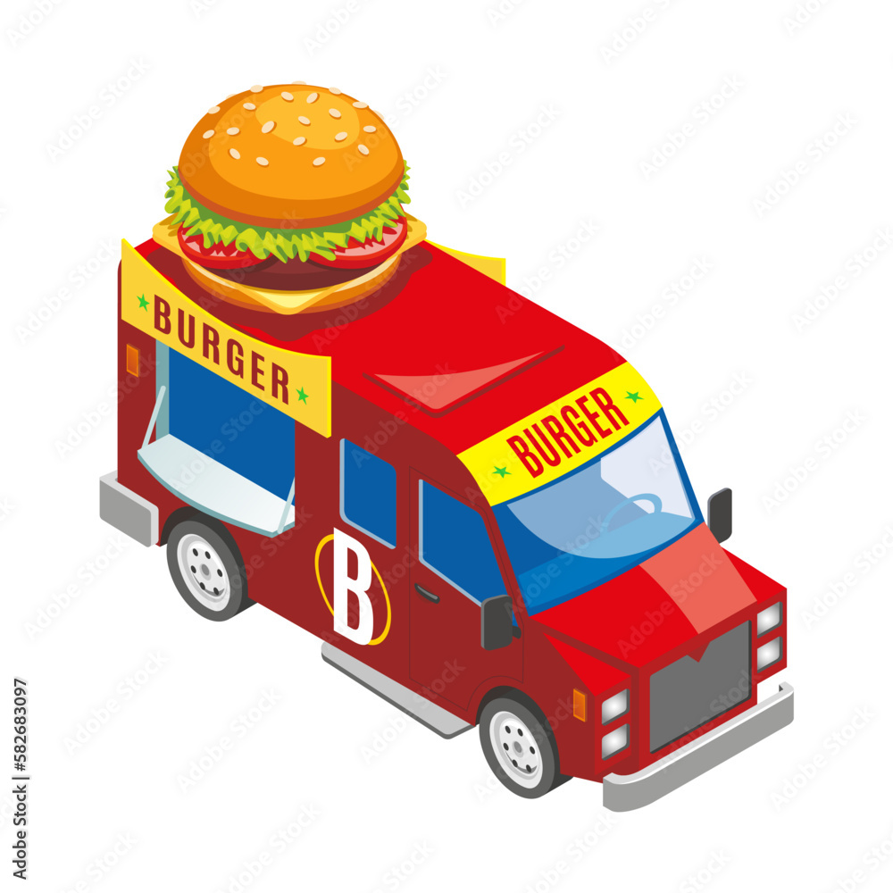 Sticker street food icon