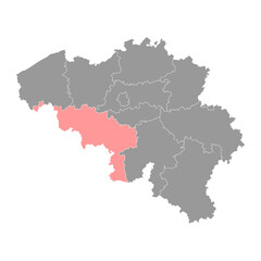 Fototapeta premium Wallonia region map, Belgium. Vector illustration.