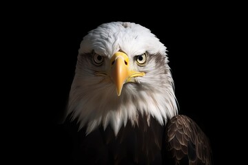 Obraz premium Portrait of an American Bald Eagle (Haliaeetus leucocephalus) generative AI