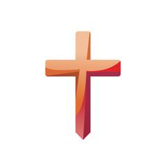 Religious cross on a white background. Christianity logo. . Vector illustration