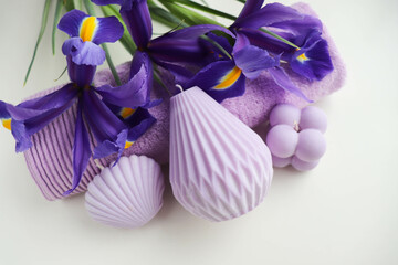 set of handmade soy candles. interior candles made of natural soy wax