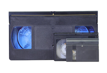 Obraz premium video cassette tape comparation on transparent background