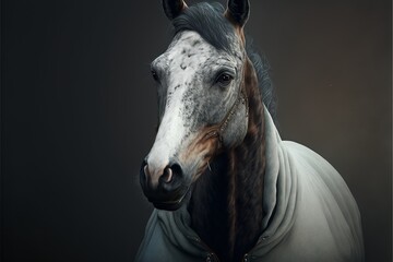 Obraz premium Wildlife Fitness: Horse Posing in Sports Clothes