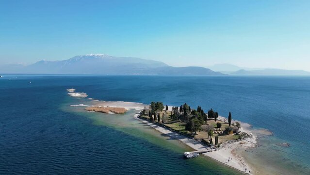 Isola dei Conigli, Lago di Garda, siccit&agrave; 