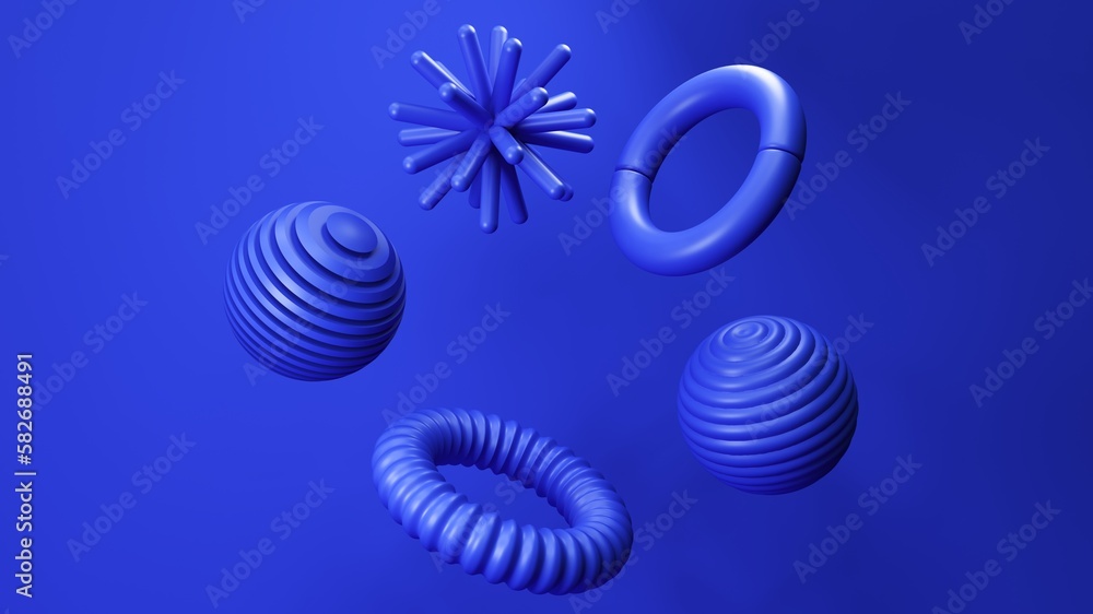 Poster abstract minimal 3d rendering, bright geometric background with cubes, objects, forms. modern backgr