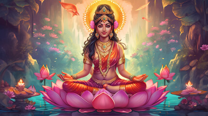 Hindu Goddess Lakshmi - Goddess of wealth and fortune