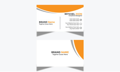 Modern Corporate and Creative Business Card Design Template Double-sided -Horizontal Name Card Simple and Clean Visiting  Card Vector illustration Colorful Business Card