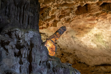 Hang Sung Sot (Surprise) Cave is Halong Bay`s largest cave. Vietnam