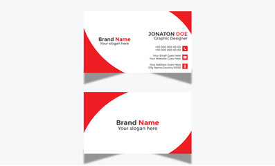 Modern Corporate and Creative Business Card Design Template Double-sided -Horizontal Name Card Simple and Clean Visiting  Card Vector illustration Colorful Business Card