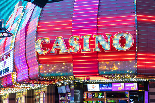 Las Vegas, United States - November 22, 2022: A picture of a casino neon sign.