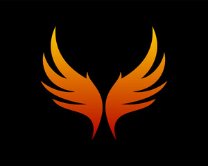 Simple wing phoenix and eagle logo design