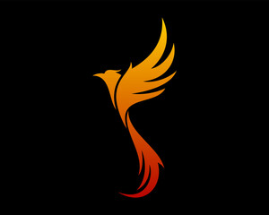 Simple flying phoenix logo design