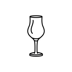 Armagnac glass black line icon. Dinnerware.