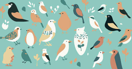 さまざまな鳥のベクター素材