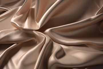 Fototapeta premium Background silk fabric beige texture satin ai generative ai 