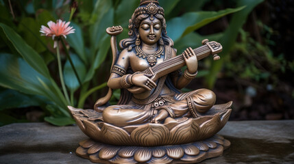 Fototapeta premium Hindu Goddess Saraswati - Goddess of knowledge and arts