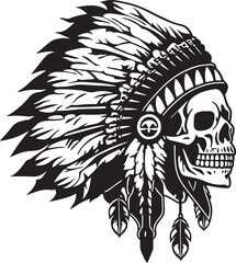 Indian skull Vector illustration, Isolated on the white background