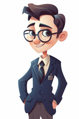 Cute office worker avatar. AI generated