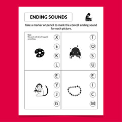 Ending Sound Worksheet