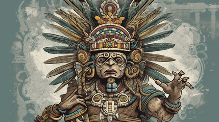 Obraz premium Aztec God Tlaloc - Rain and fertility god
