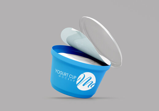 Floating Yogurt Cup Mockup