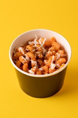 Italian pasta talk with mozzarella cheese