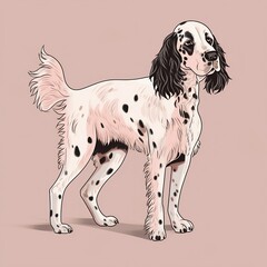 illustration of an English Setter, AI Generated 