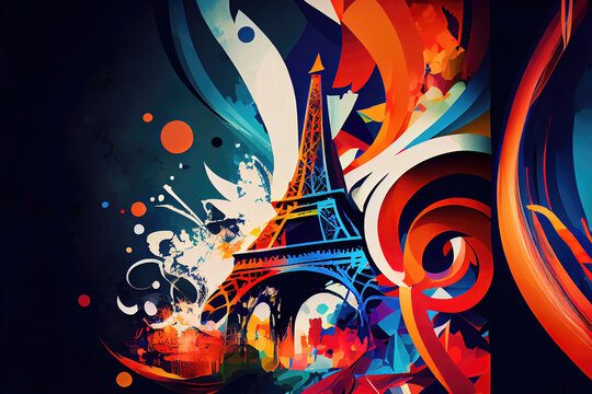 Modern abstract parisien background wallpaper design (Generative AI)