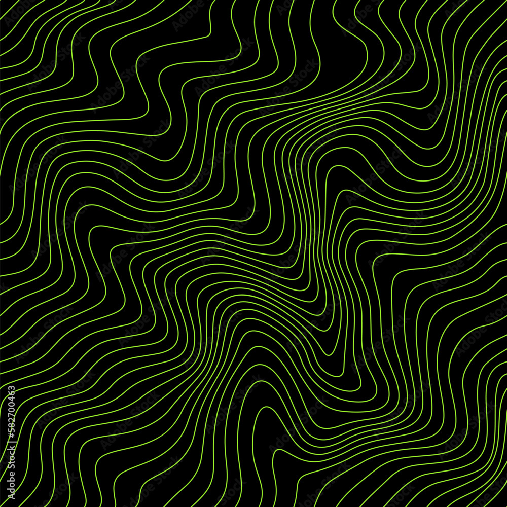 Poster Abstract Weather Map Background with Lines. Vector Topographic Seamless Pattern. Futuristic Y2k Illustration
