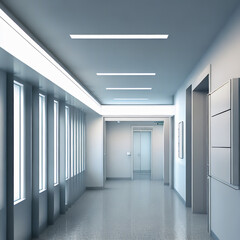 hospital interior,white medical corridor hall,health and medicine background