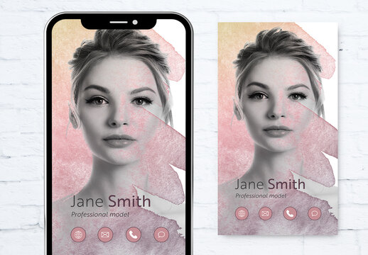 Watercolor Stain Digital Business Card