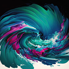 A High-Angle Shot of Multicolored Waves in Motion Created Using Generative Ai