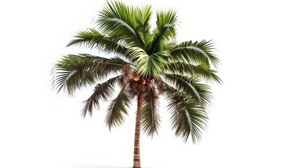 Plakat palm tree isolated on white background, generative ai