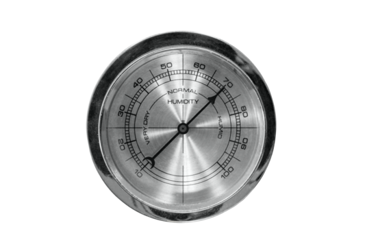 Humidity meter isolated with cut out background.