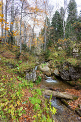 Autumn, nature walks, mountain panorama, stream sources and hiking trails, warm autumn weather.