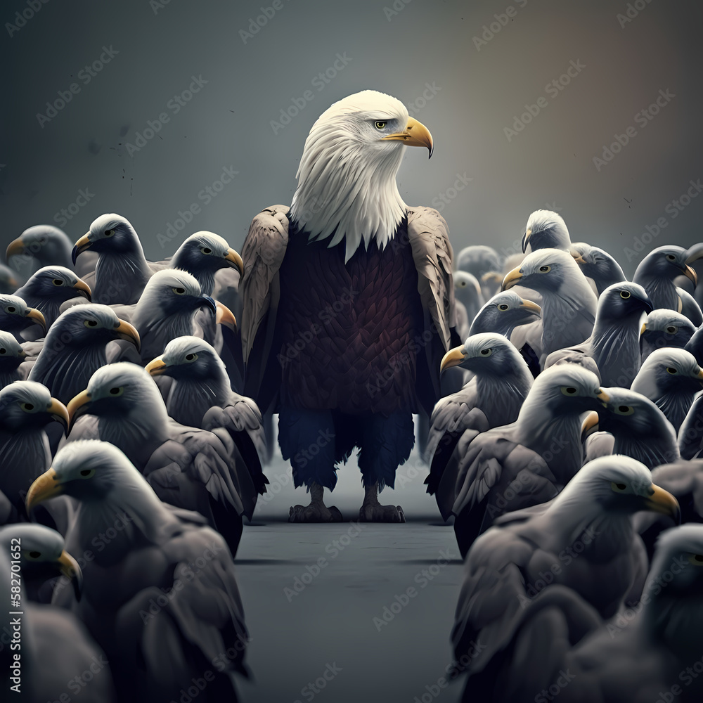 Wall mural Eagle Leadership concept. Generative AI