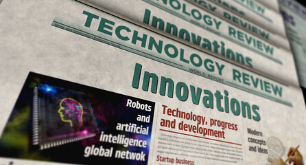 Obraz premium Innovation creative and development newspaper printing media