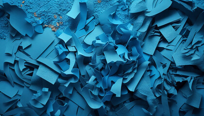 Blue recycled paper background texture, Generative AI