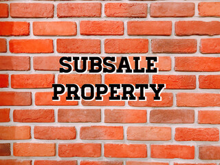 Subsale property 