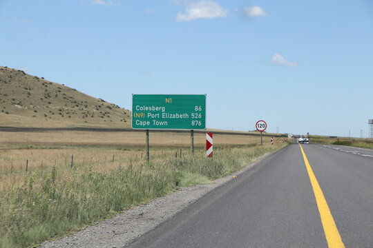 Road Signs in the Karoo on the way to the Mountain Zebra National Park.