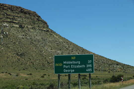 Road Signs in the Karoo on the way to the Mountain Zebra National Park.