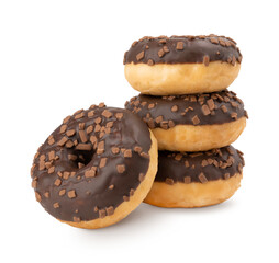 Donut isolated on white background. Pyramide of donuts isolated on white. Clipping mask.